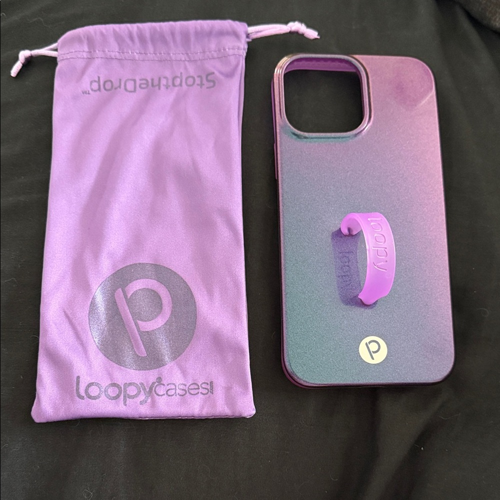 Loopy Case IPhone 12 Pro Max Supernova Shimmer with Matching Loop and Pouch
